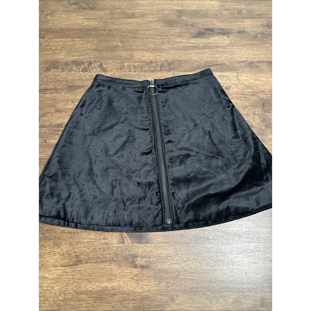 Free People Black Velvet Mini Skirt 90s Grunge Indie Rock Witchy Goth Size 0